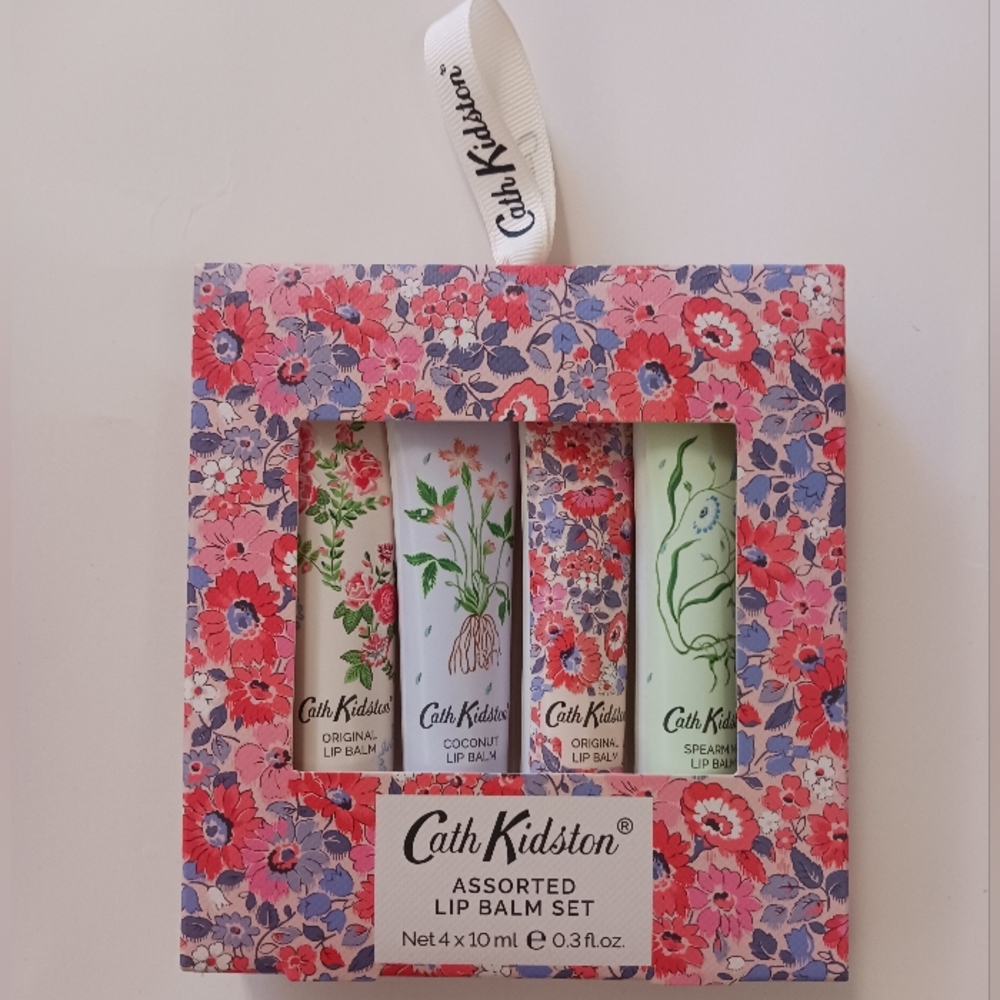 Cath Kidston Roots & Raindrops Assorted Lip Balms - Set of 4 - New